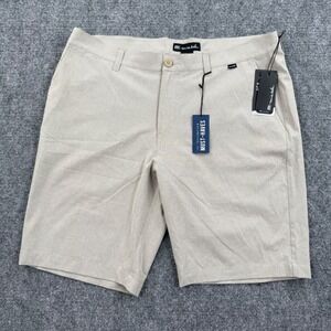 Travis Mathew Shorts Size 38 Khaki 10" Inseam Performance Stretch Casual NWT Men